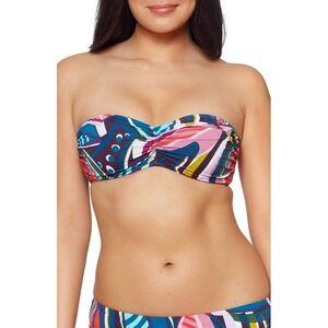 Bleu Rod Beattie Absolutely Fabulous Bandeau Bikini Top in Multicolor 14 NWT